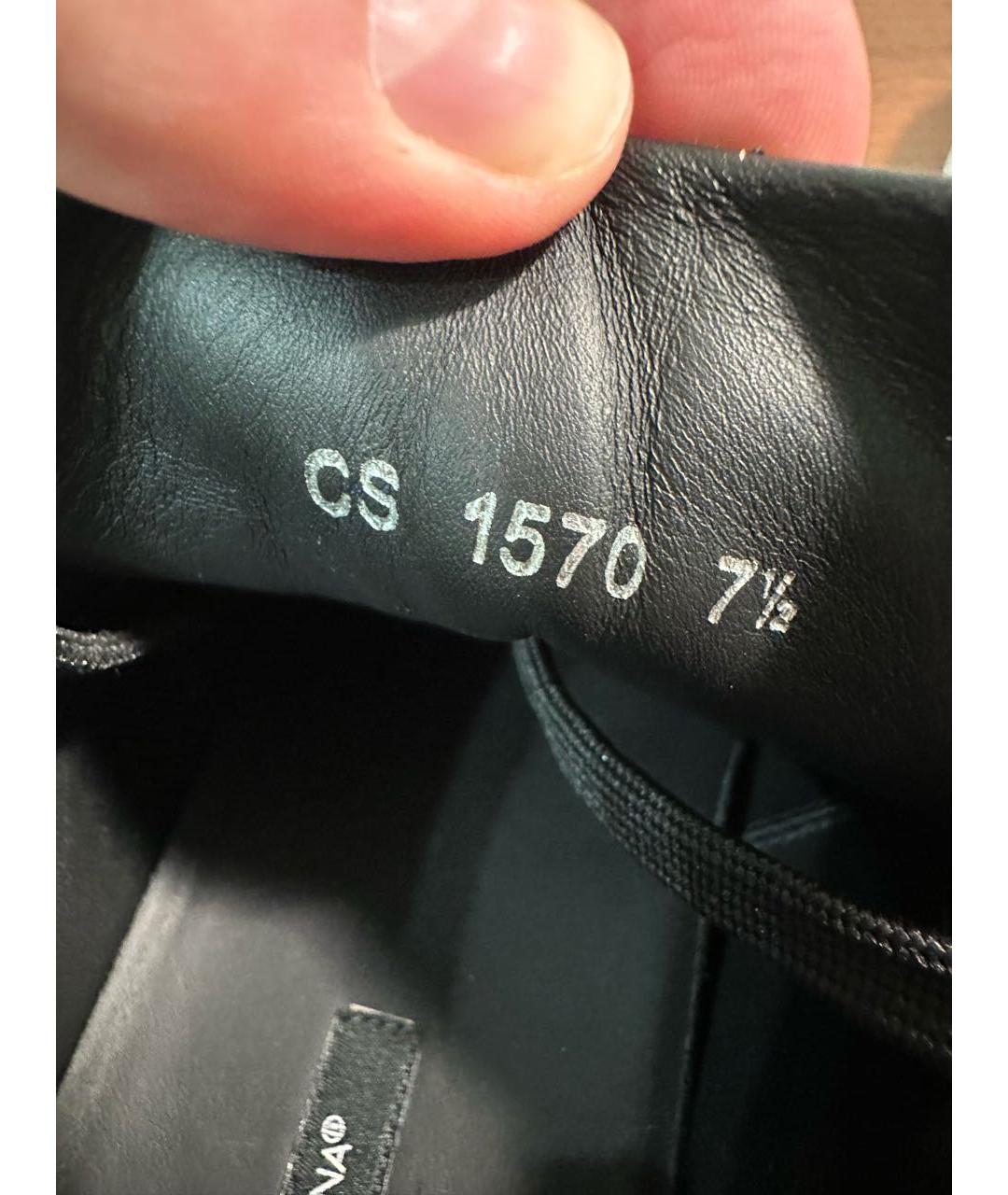 DOLCE&GABBANA Черные кожаные низкие кроссовки / кеды, фото 7