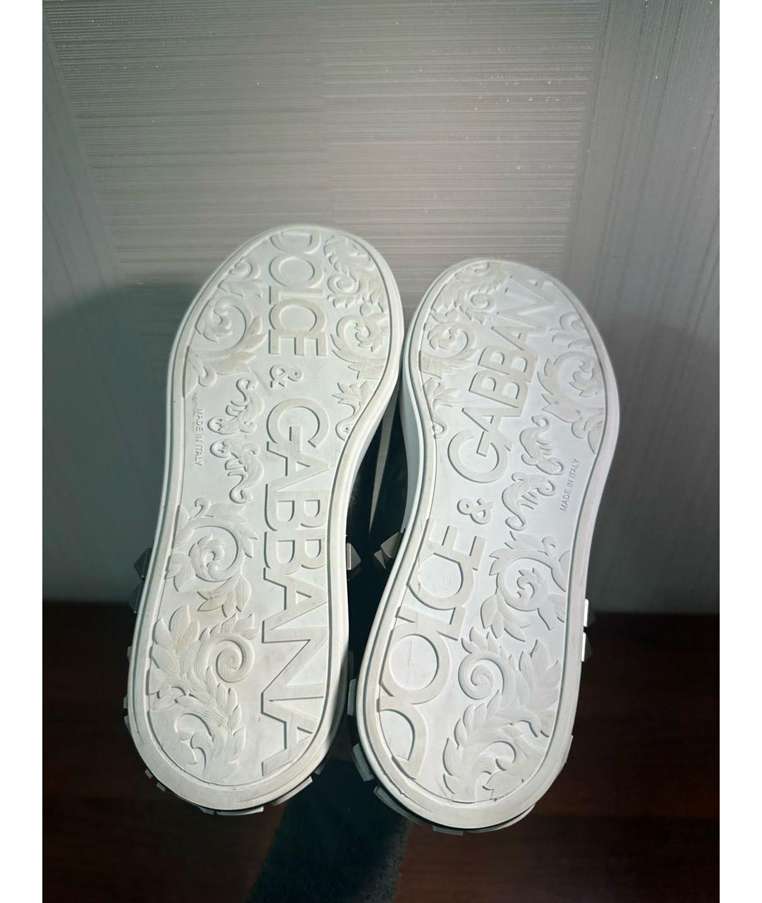 DOLCE&GABBANA Черные кожаные низкие кроссовки / кеды, фото 6