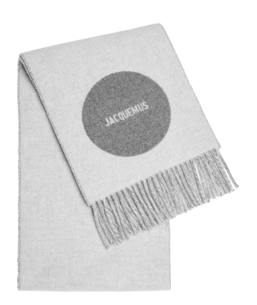 JACQUEMUS Серый шерстяной шарф, фото 5