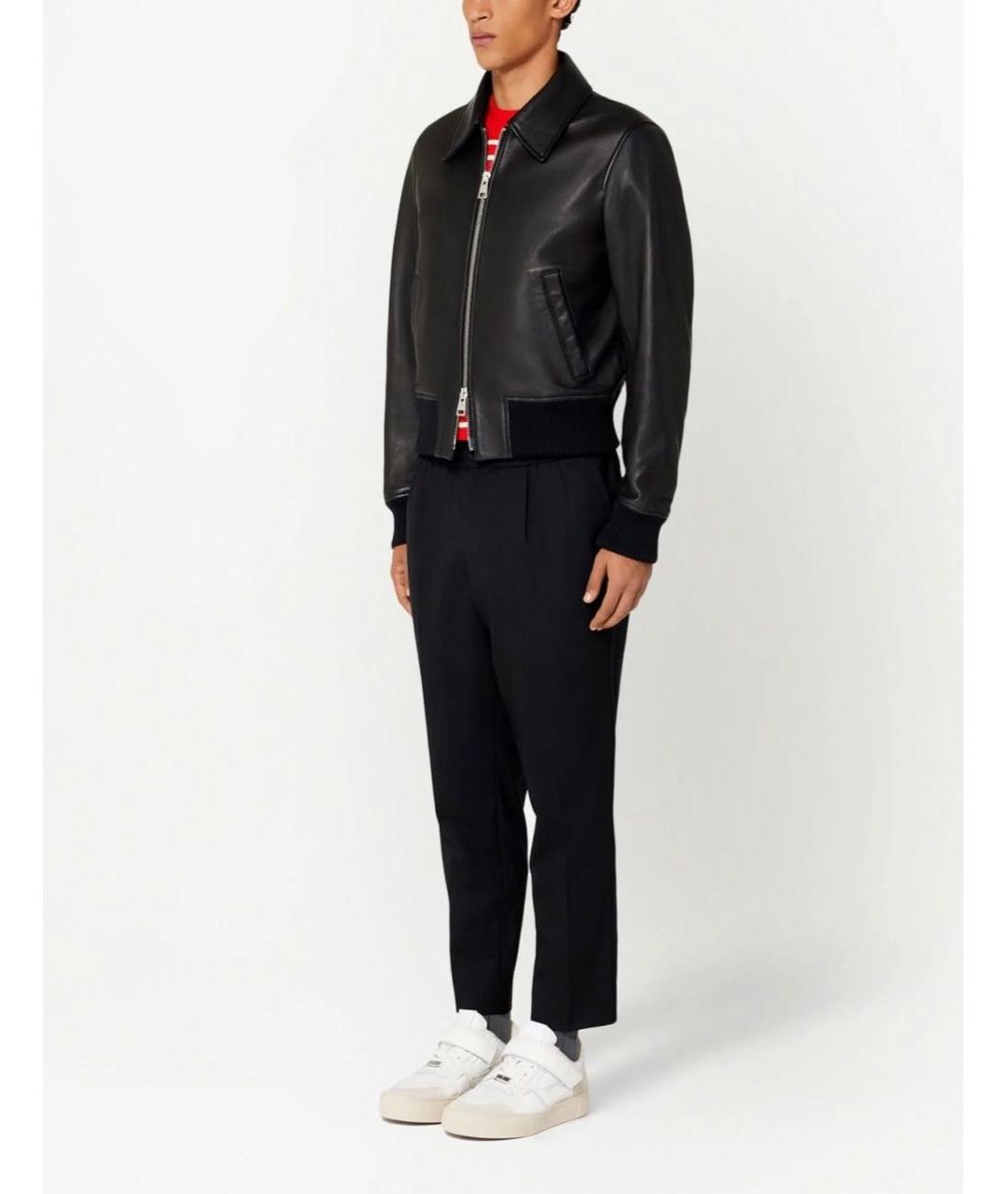 Ami Paris Черная кожаная куртка, фото 4