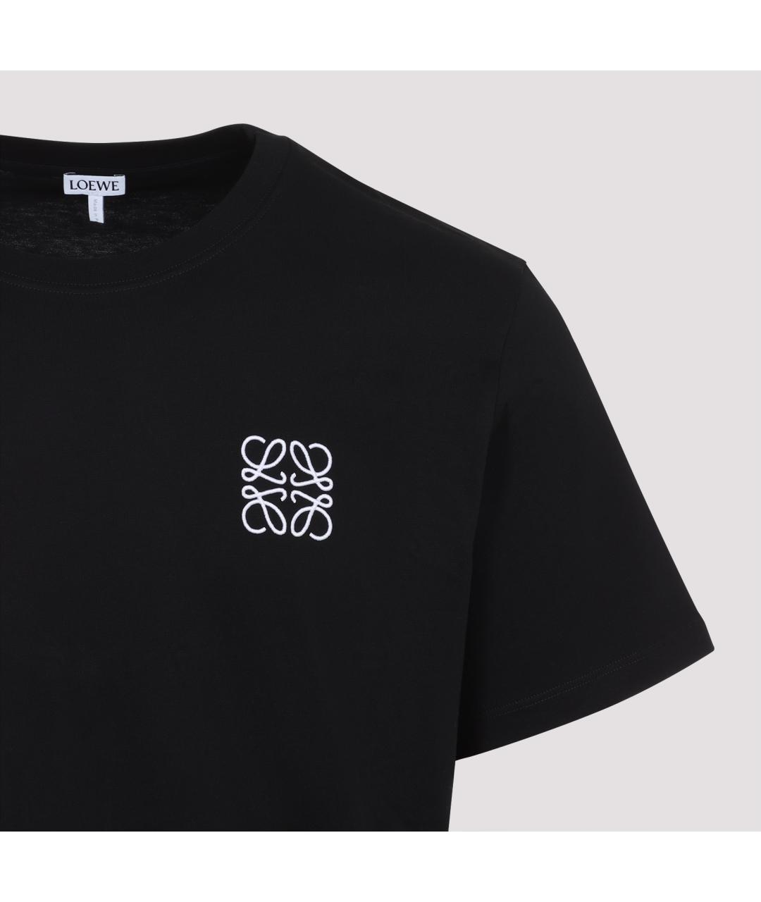 LOEWE Черная хлопко-полиэстеровая футболка, фото 3