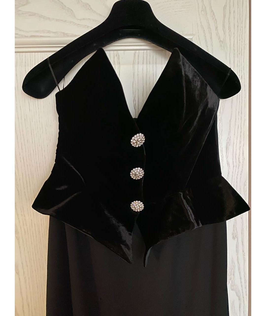 ALESSANDRA RICH Черное вискозное вечернее платье, фото 5