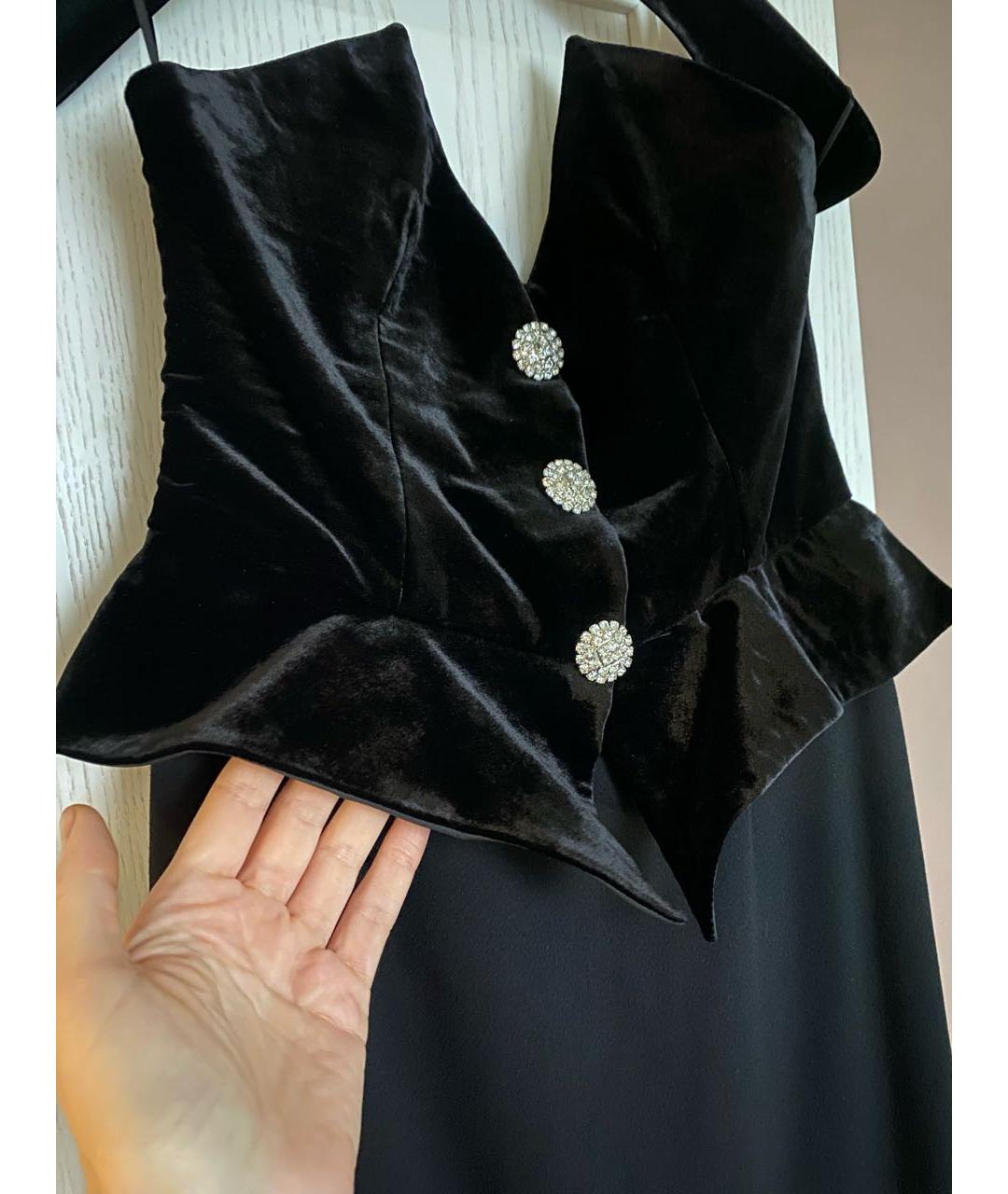 ALESSANDRA RICH Черное вискозное вечернее платье, фото 4