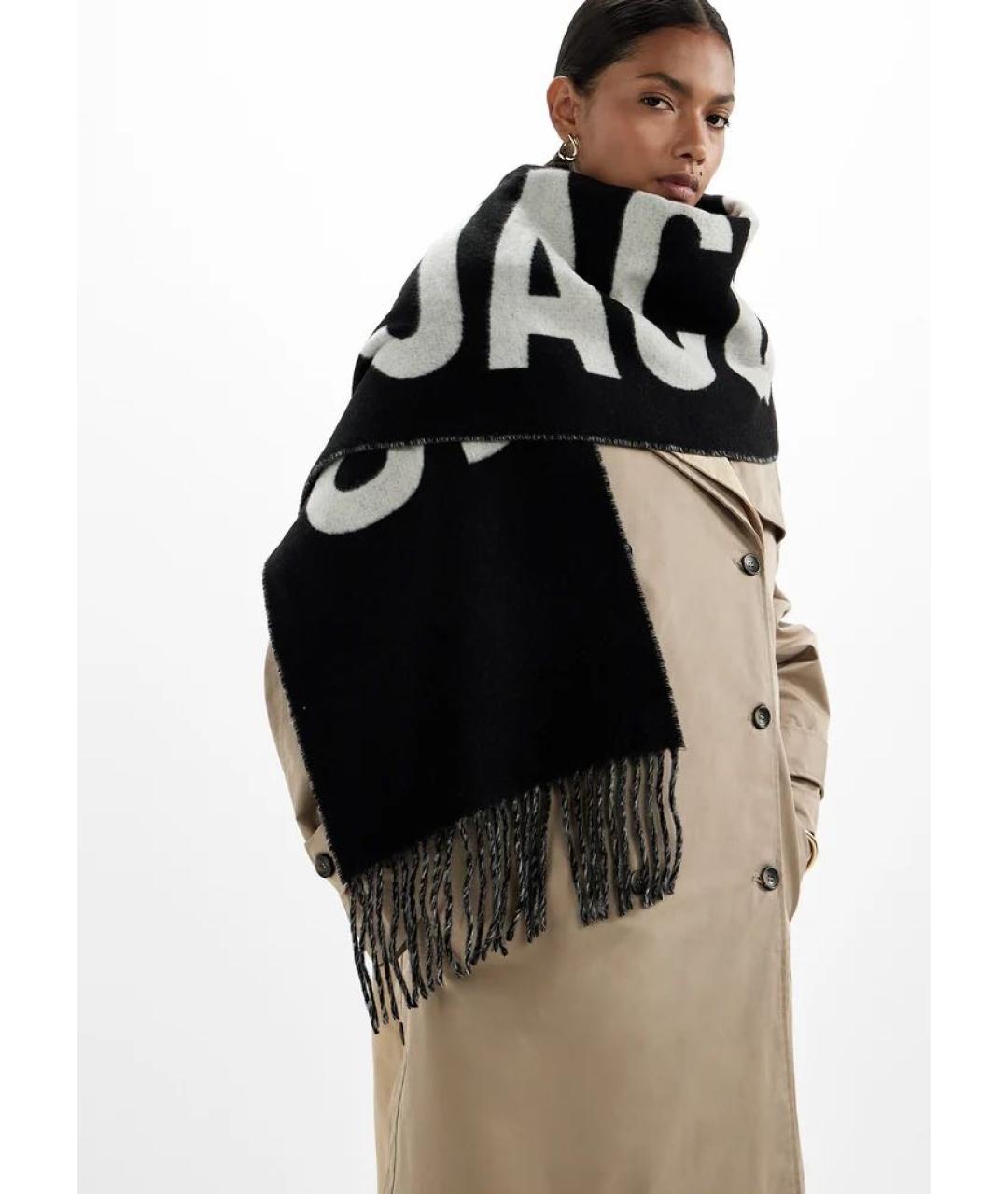 JACQUEMUS Черный шерстяной шарф, фото 3