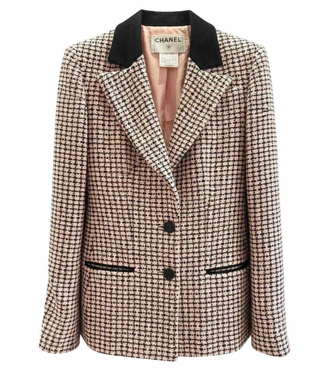 CHANEL Розовый твидовый жакет/пиджак, фото 1