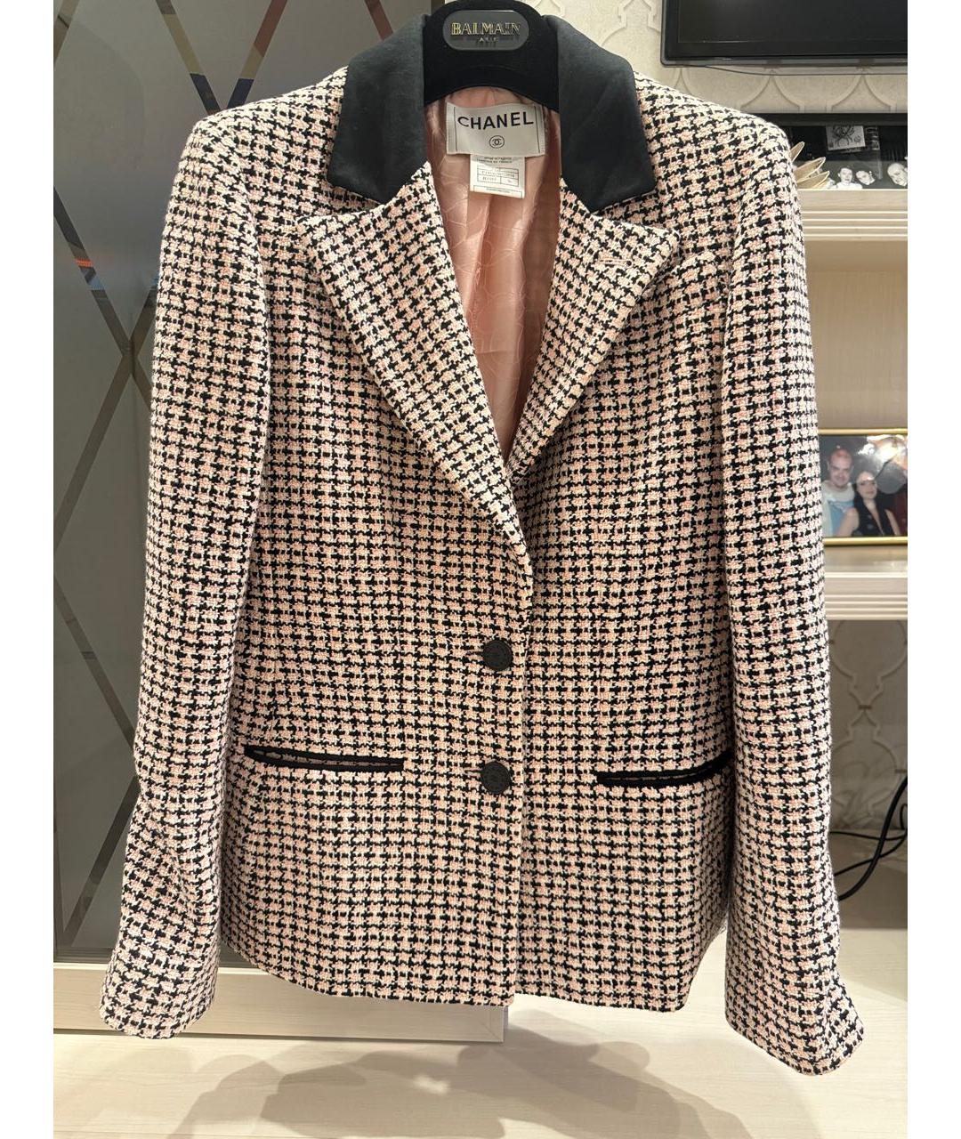 CHANEL Розовый твидовый жакет/пиджак, фото 3