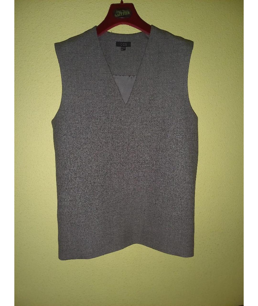 COS Антрацитовая шерстяная жилетка, фото 9