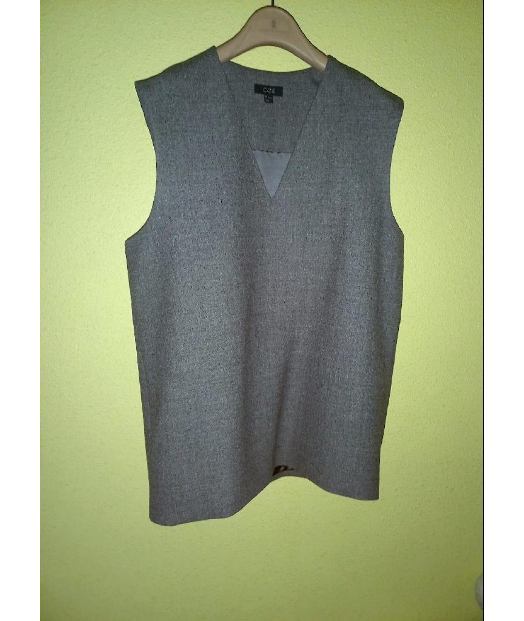 COS Антрацитовая шерстяная жилетка, фото 7