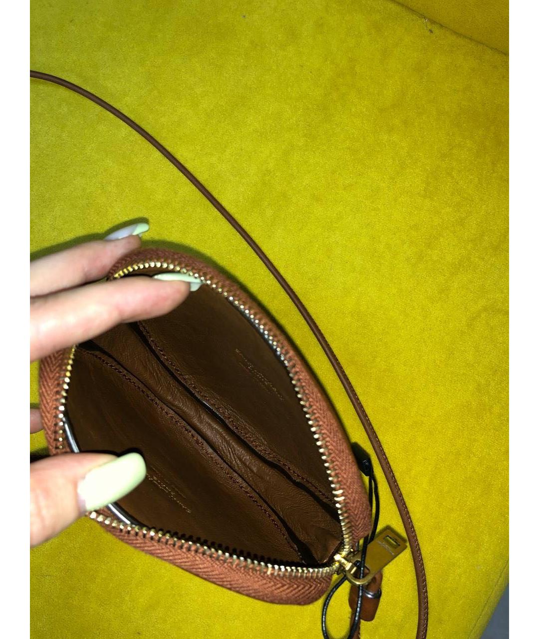 SAINT LAURENT Коричневая сумка через плечо, фото 4