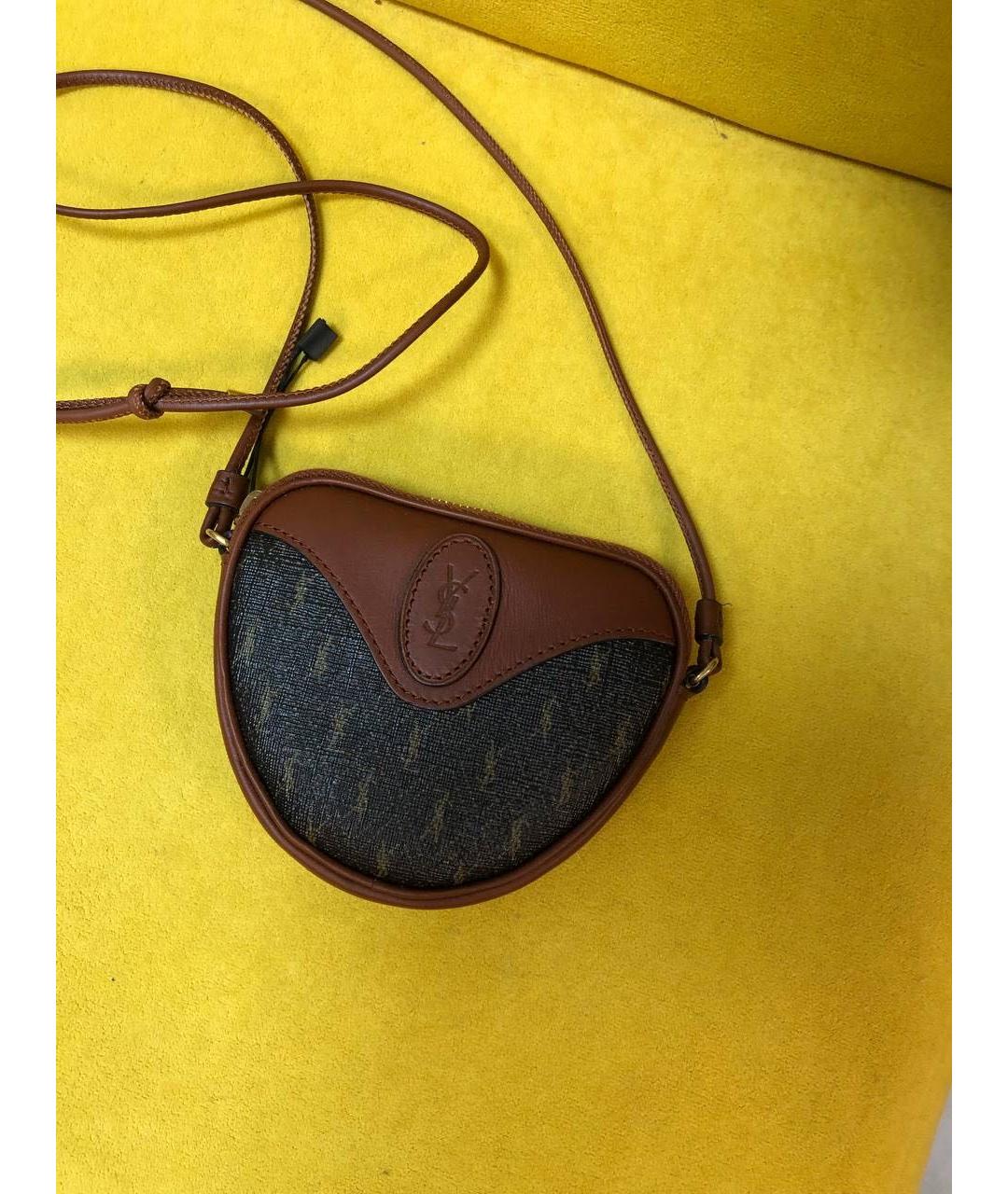 SAINT LAURENT Коричневая сумка через плечо, фото 7