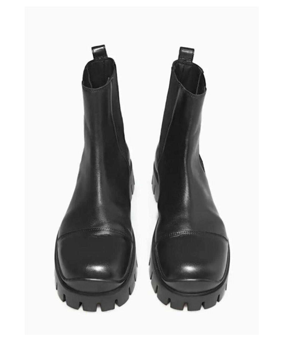 COS Черные кожаные полусапоги, фото 2