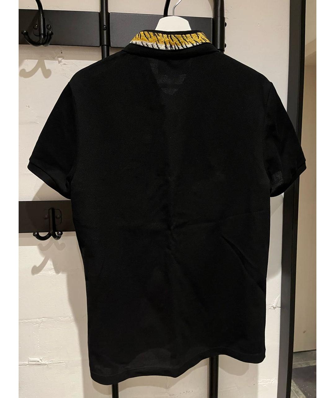 GUCCI Черное хлопко-эластановое поло с коротким рукавом, фото 2