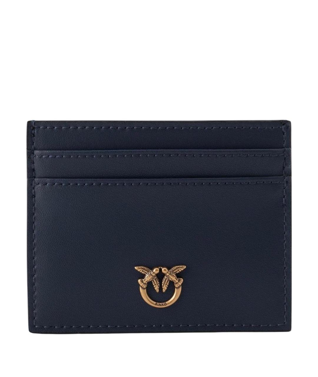 PINKO Темно-синий кожаный кардхолдер, фото 1