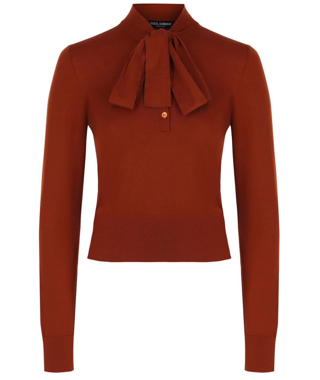 DOLCE&GABBANA Коричневый шерстяной джемпер / свитер, фото 1