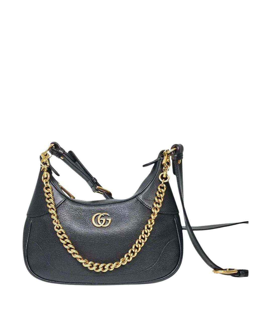 GUCCI Черная кожаная сумка через плечо, фото 1