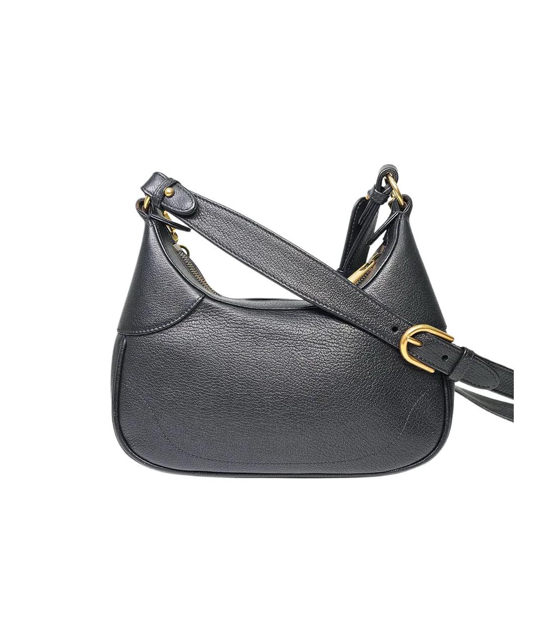 GUCCI Черная кожаная сумка через плечо, фото 4