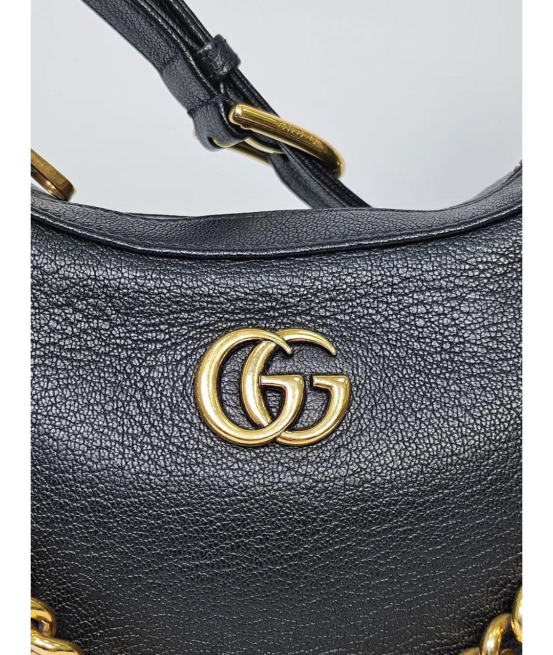 GUCCI Черная кожаная сумка через плечо, фото 7