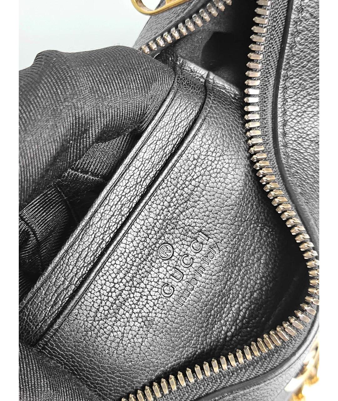 GUCCI Черная кожаная сумка через плечо, фото 8