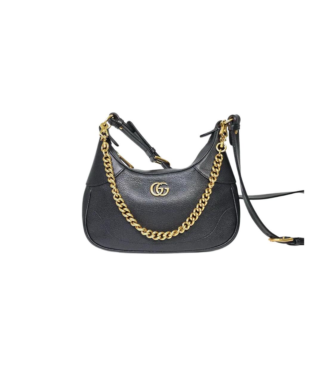 GUCCI Черная кожаная сумка через плечо, фото 10