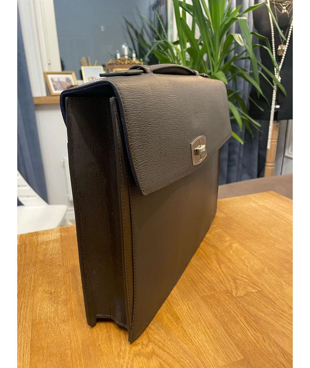 DUPONT Коричневый кожаный портфель, фото 2