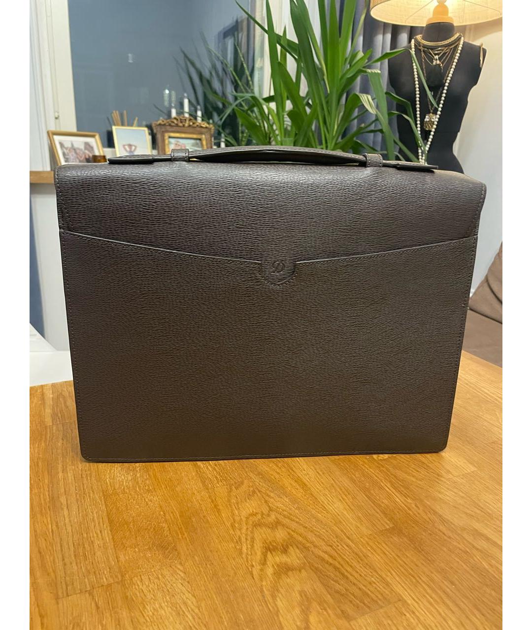 DUPONT Коричневый кожаный портфель, фото 3