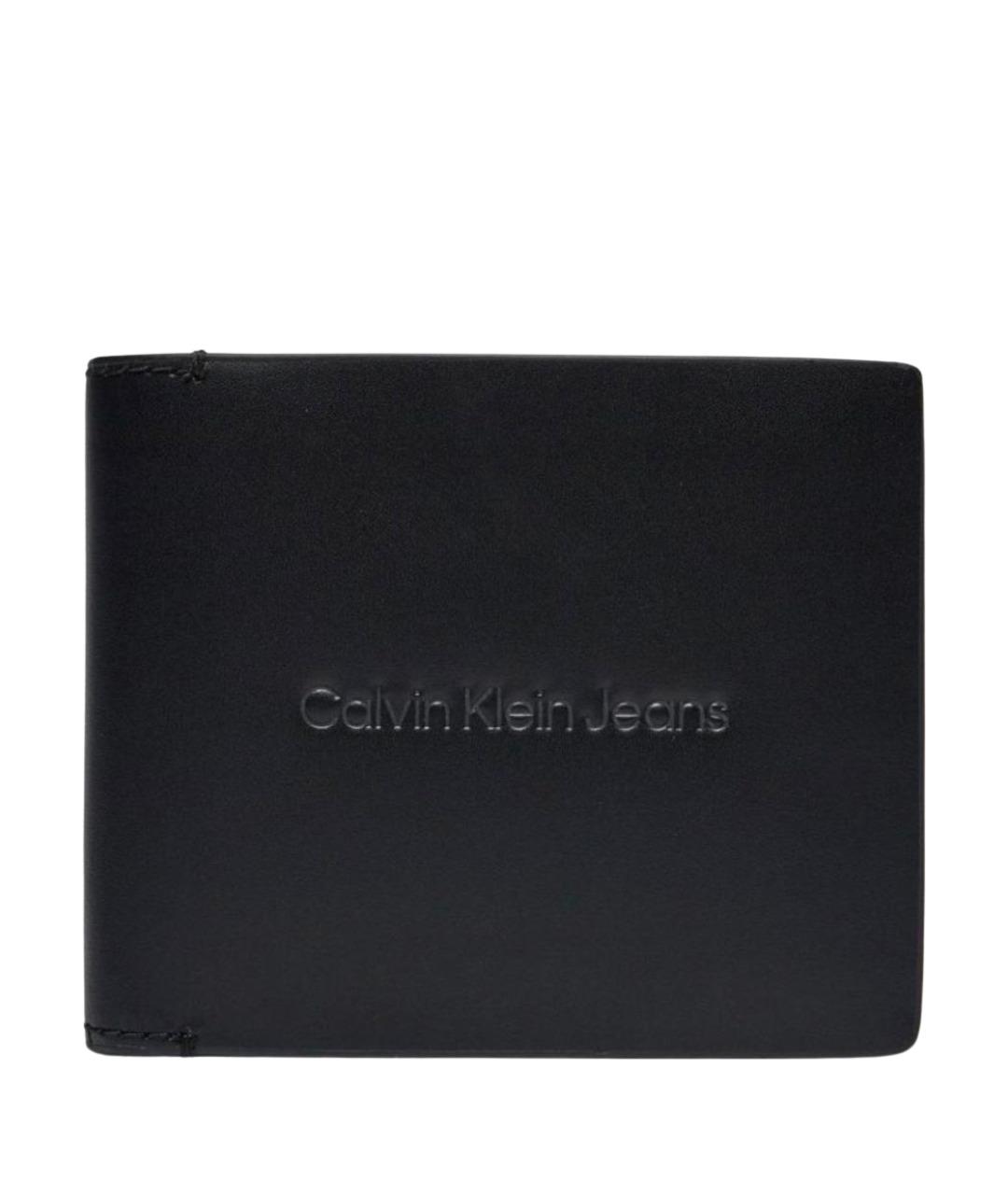 CALVIN KLEIN Черный кожаный кошелек, фото 1