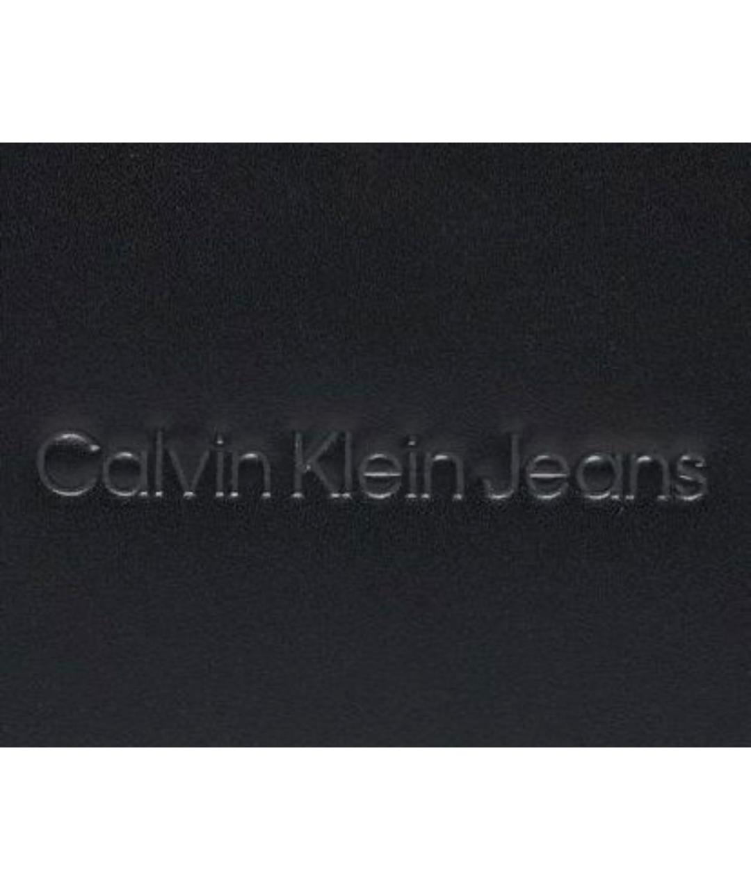 CALVIN KLEIN Черный кожаный кошелек, фото 4
