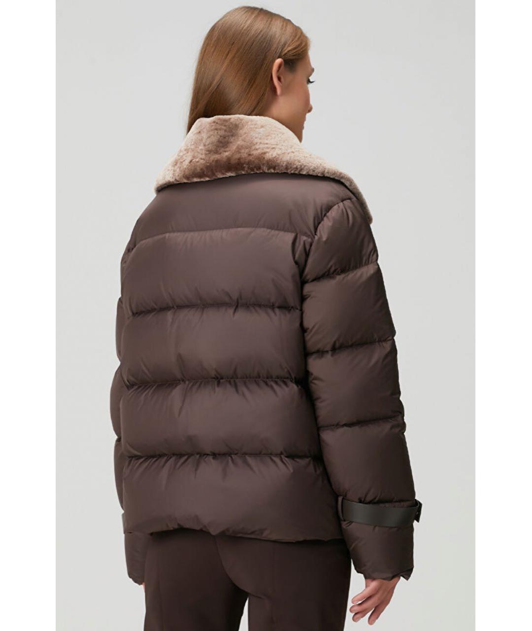 FENDI Коричневый полиэстеровый пуховик, фото 7
