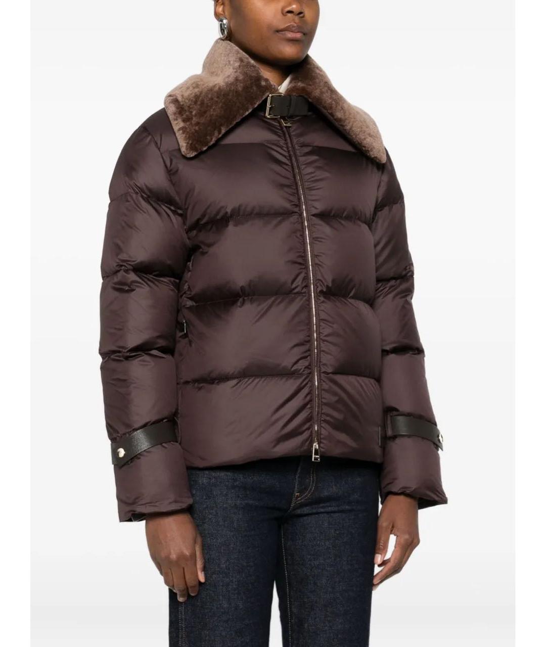 FENDI Коричневый полиэстеровый пуховик, фото 3