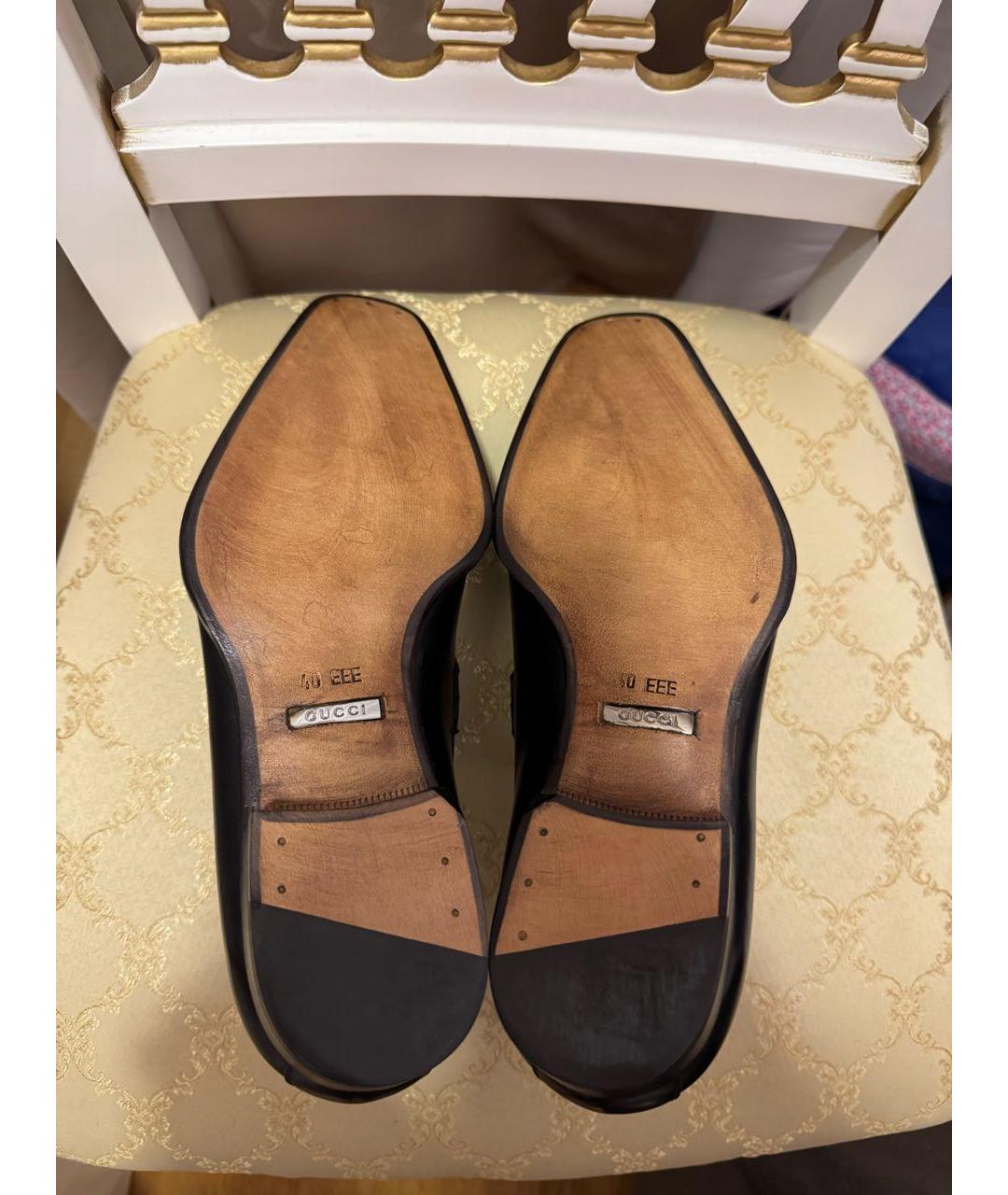 GUCCI Черные кожаные лоферы, фото 5