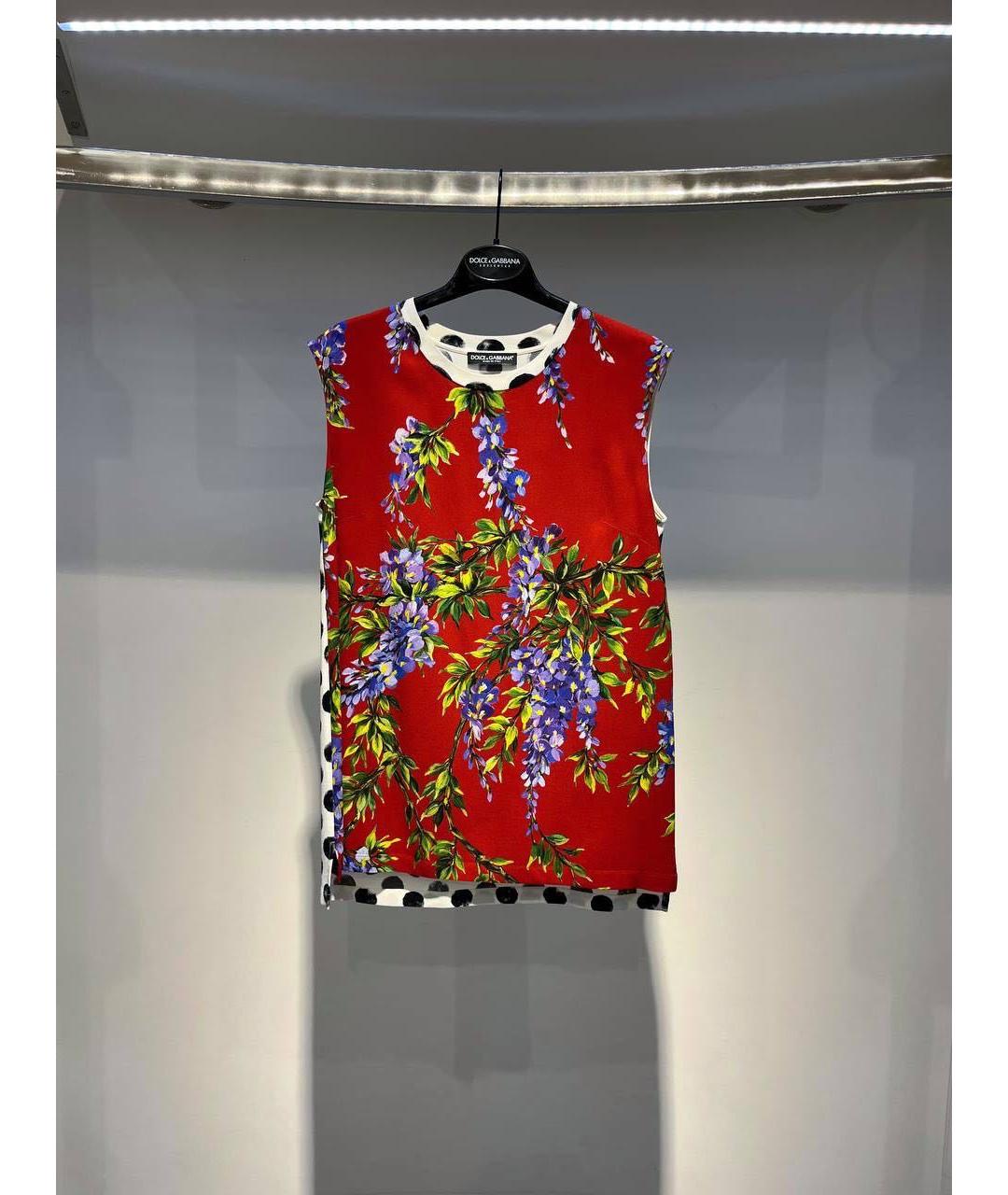 DOLCE&GABBANA Мульти шелковая майка, фото 3