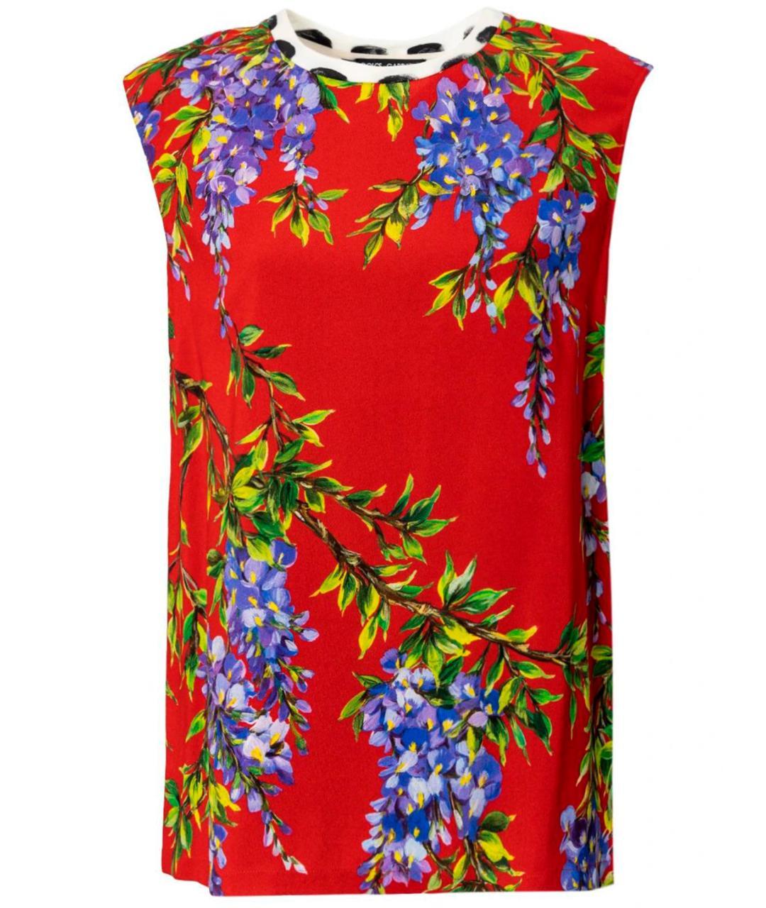 DOLCE&GABBANA Мульти шелковая майка, фото 1