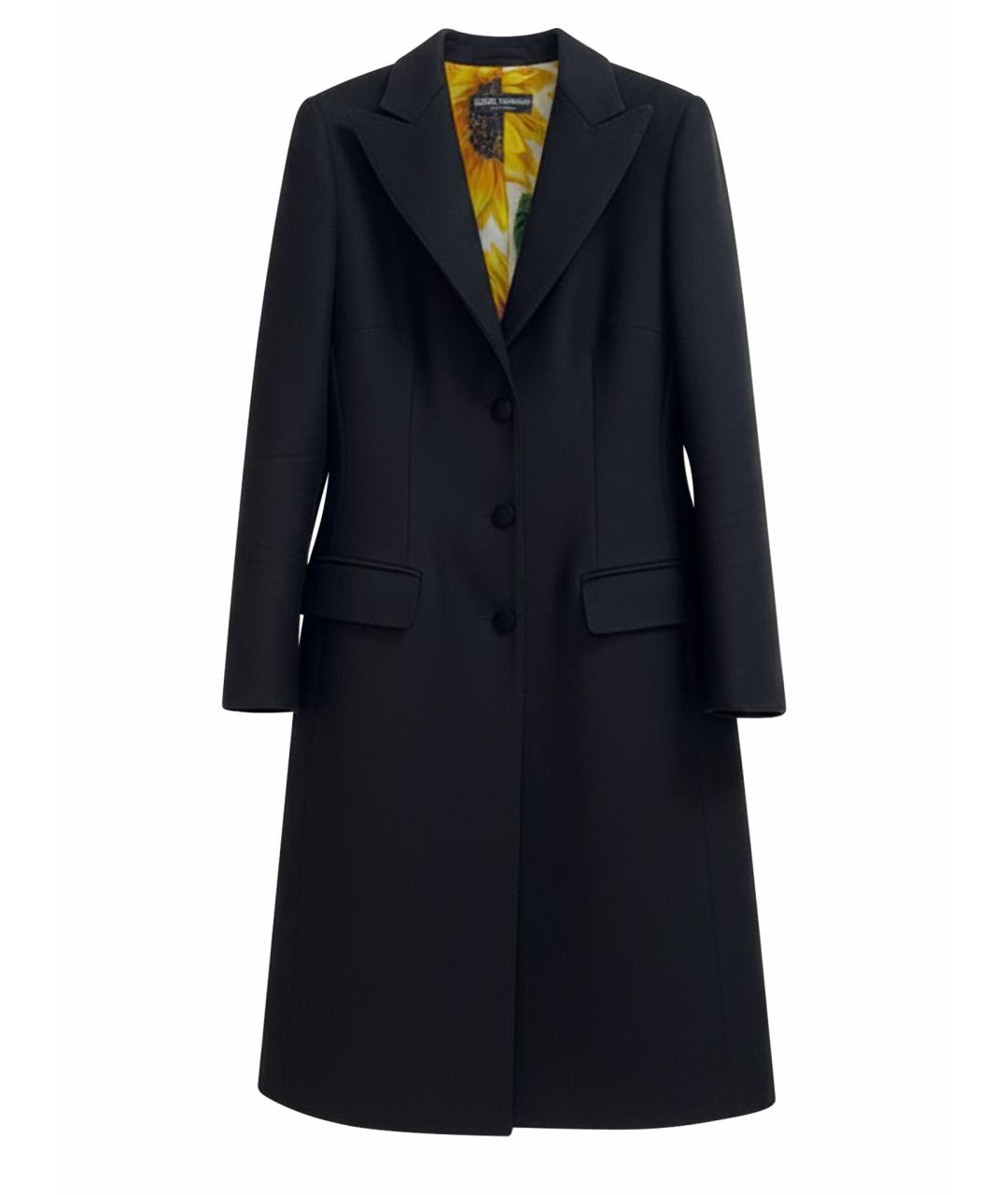 DOLCE&GABBANA Черное шерстяное пальто, фото 1