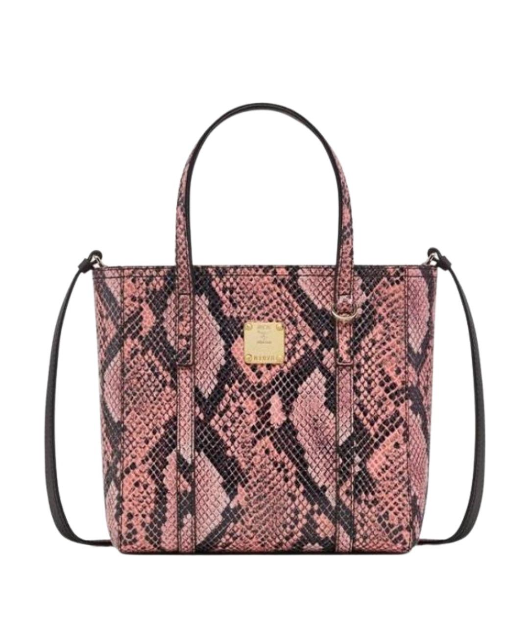 MCM Розовая кожаная сумка с короткими ручками, фото 1