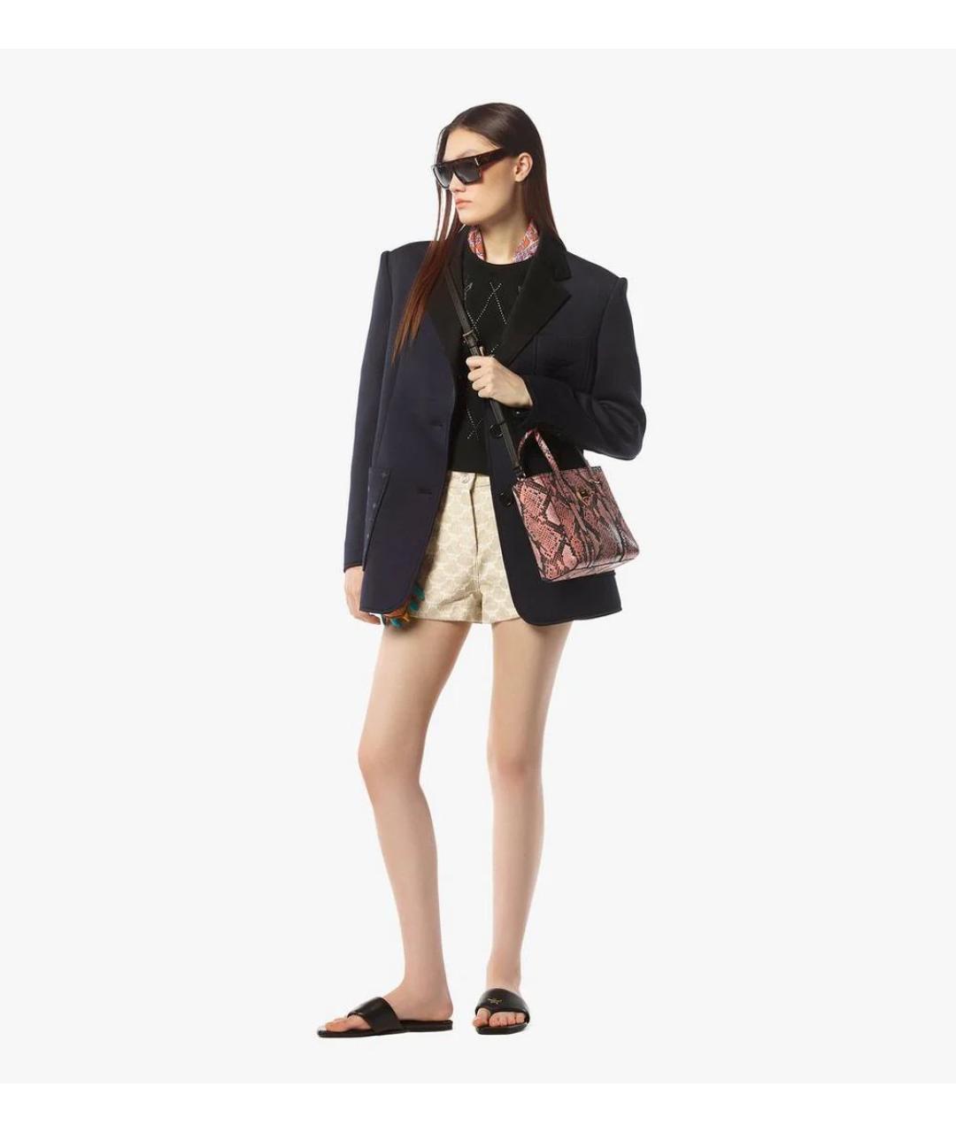 MCM Розовая кожаная сумка с короткими ручками, фото 4