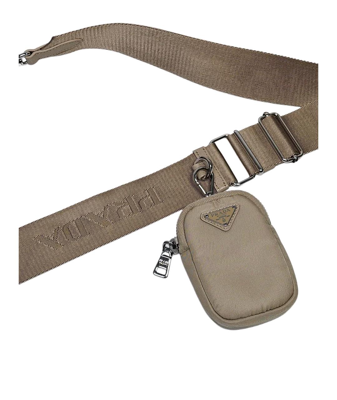 PRADA Бежевая тканевая сумка через плечо, фото 7