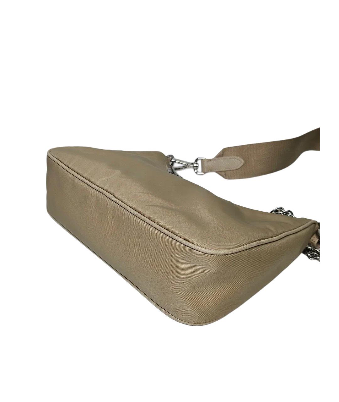 PRADA Бежевая тканевая сумка через плечо, фото 8