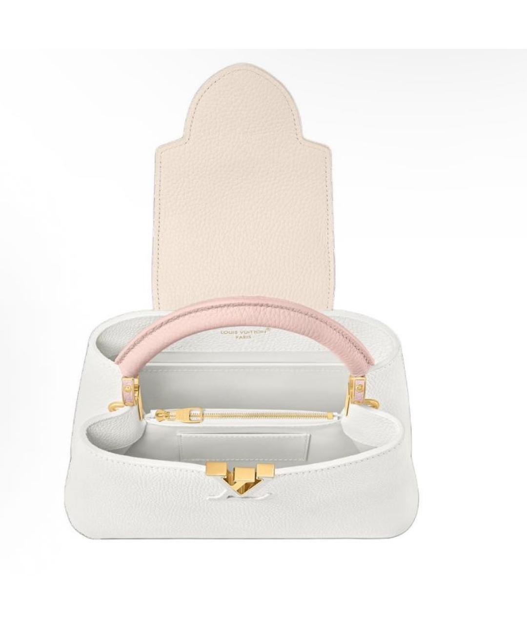 LOUIS VUITTON Белая кожаная сумка с короткими ручками, фото 2