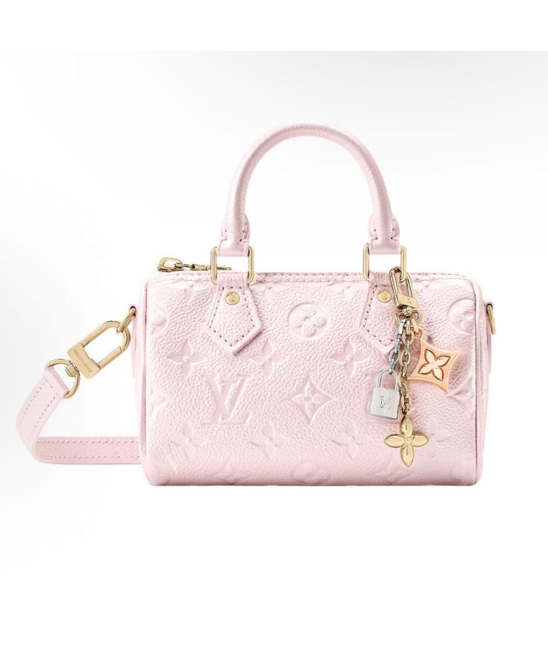 LOUIS VUITTON Розовая кожаная сумка с короткими ручками, фото 4