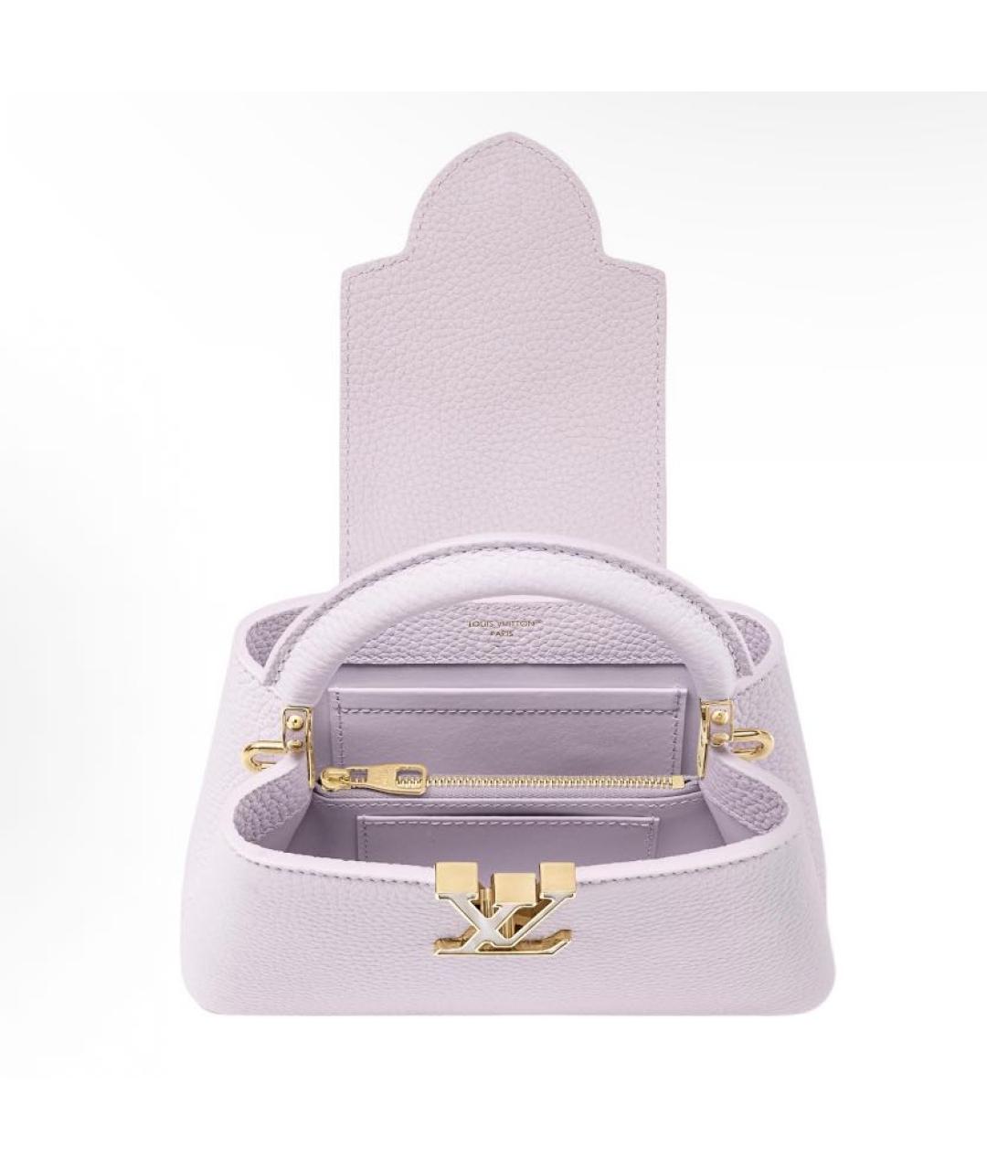 LOUIS VUITTON Фиолетовая кожаная сумка с короткими ручками, фото 3