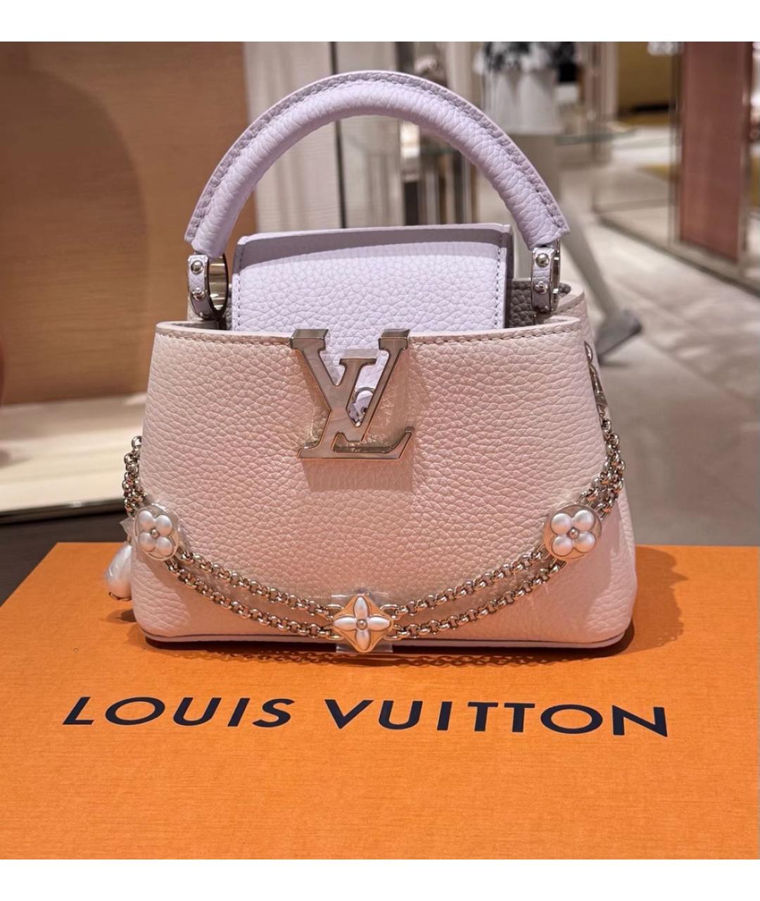 LOUIS VUITTON Фиолетовая кожаная сумка с короткими ручками, фото 4