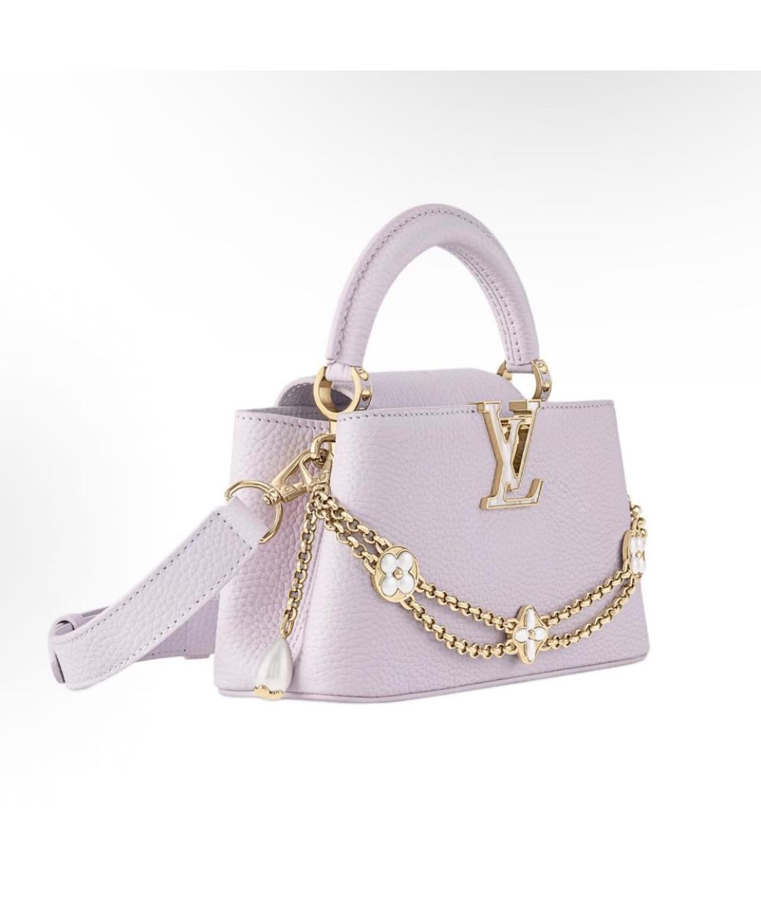 LOUIS VUITTON Фиолетовая кожаная сумка с короткими ручками, фото 2