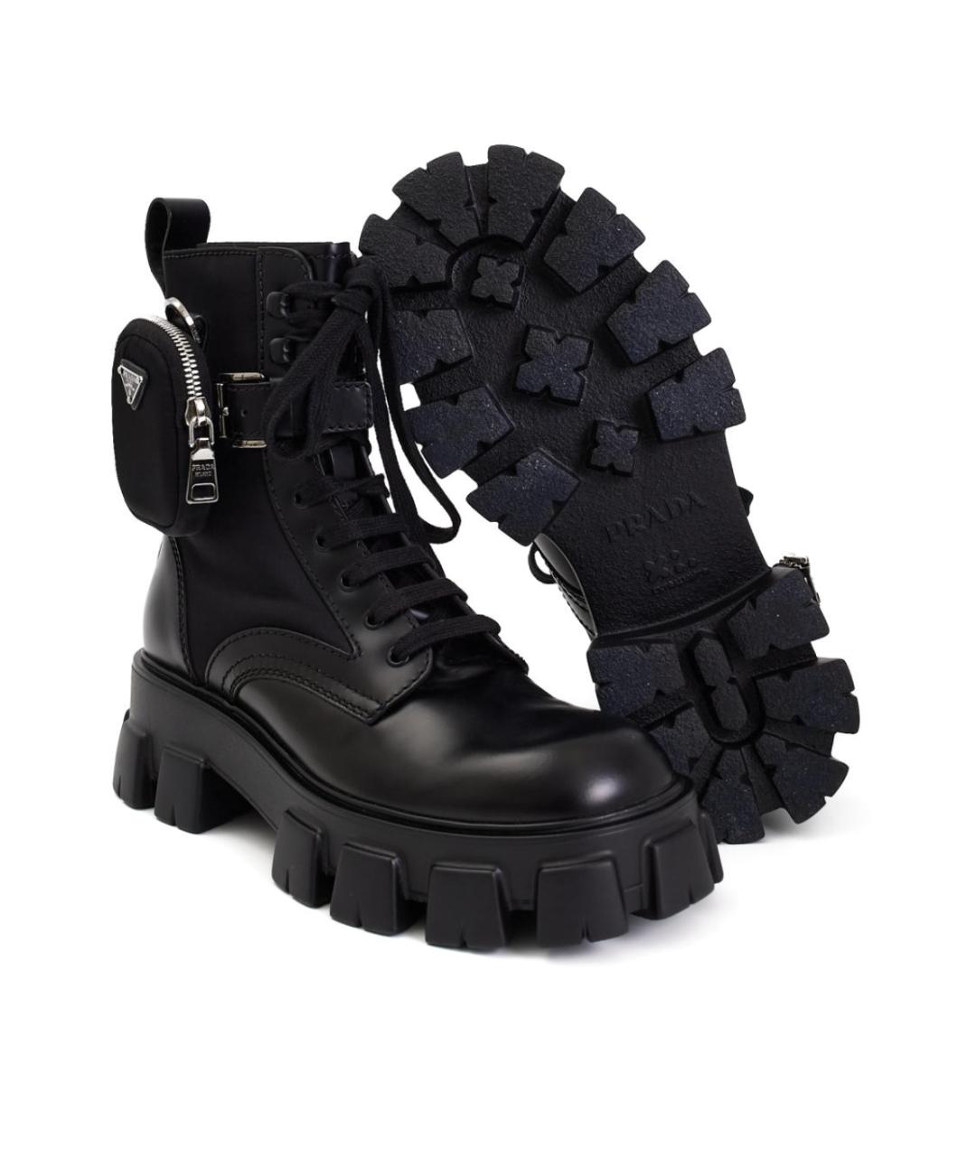 PRADA Черные кожаные ботинки, фото 6