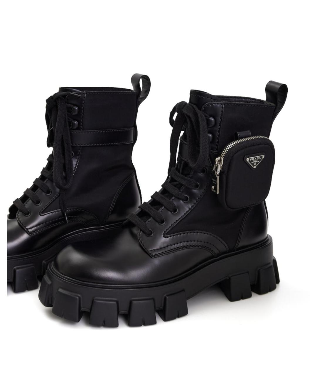 PRADA Черные кожаные ботинки, фото 4