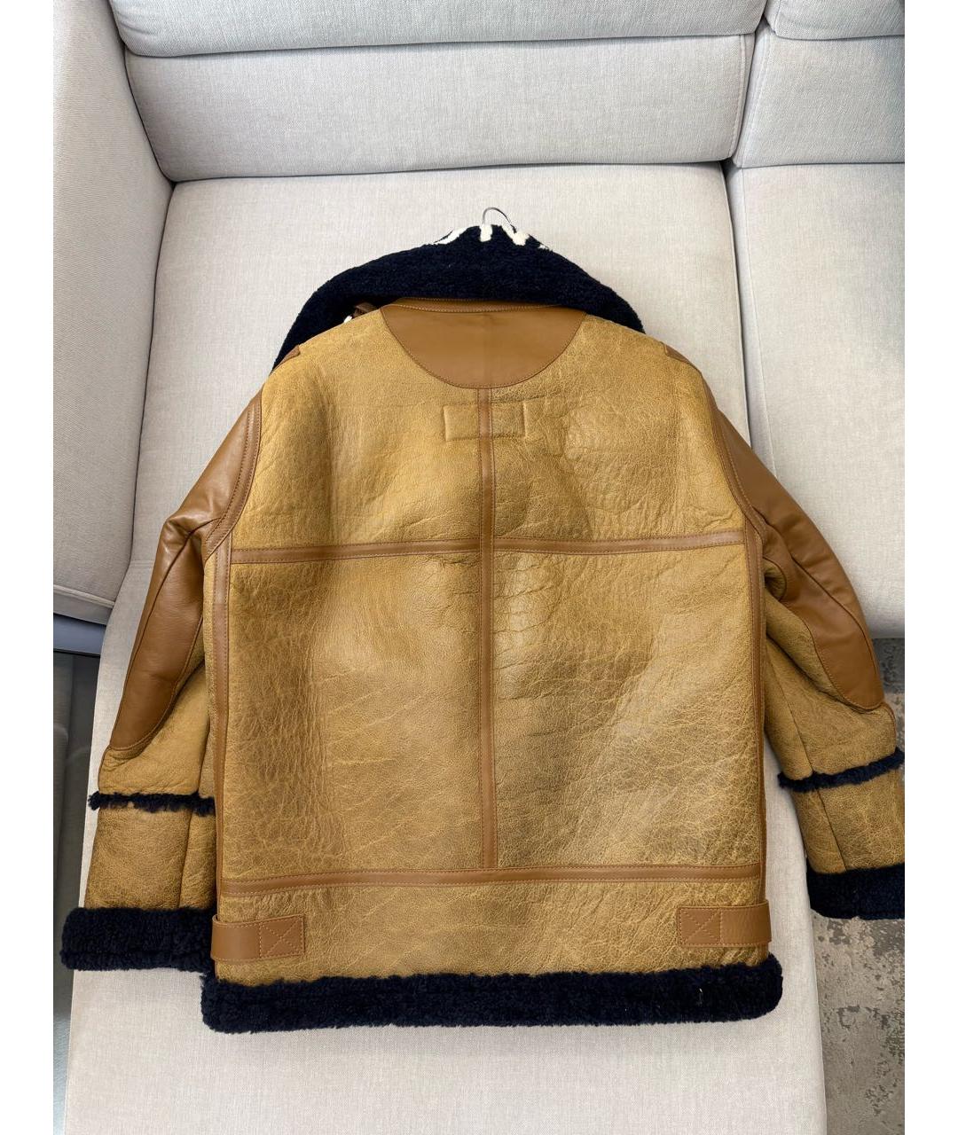 BALENCIAGA Бежевая кожаная дубленка, фото 2