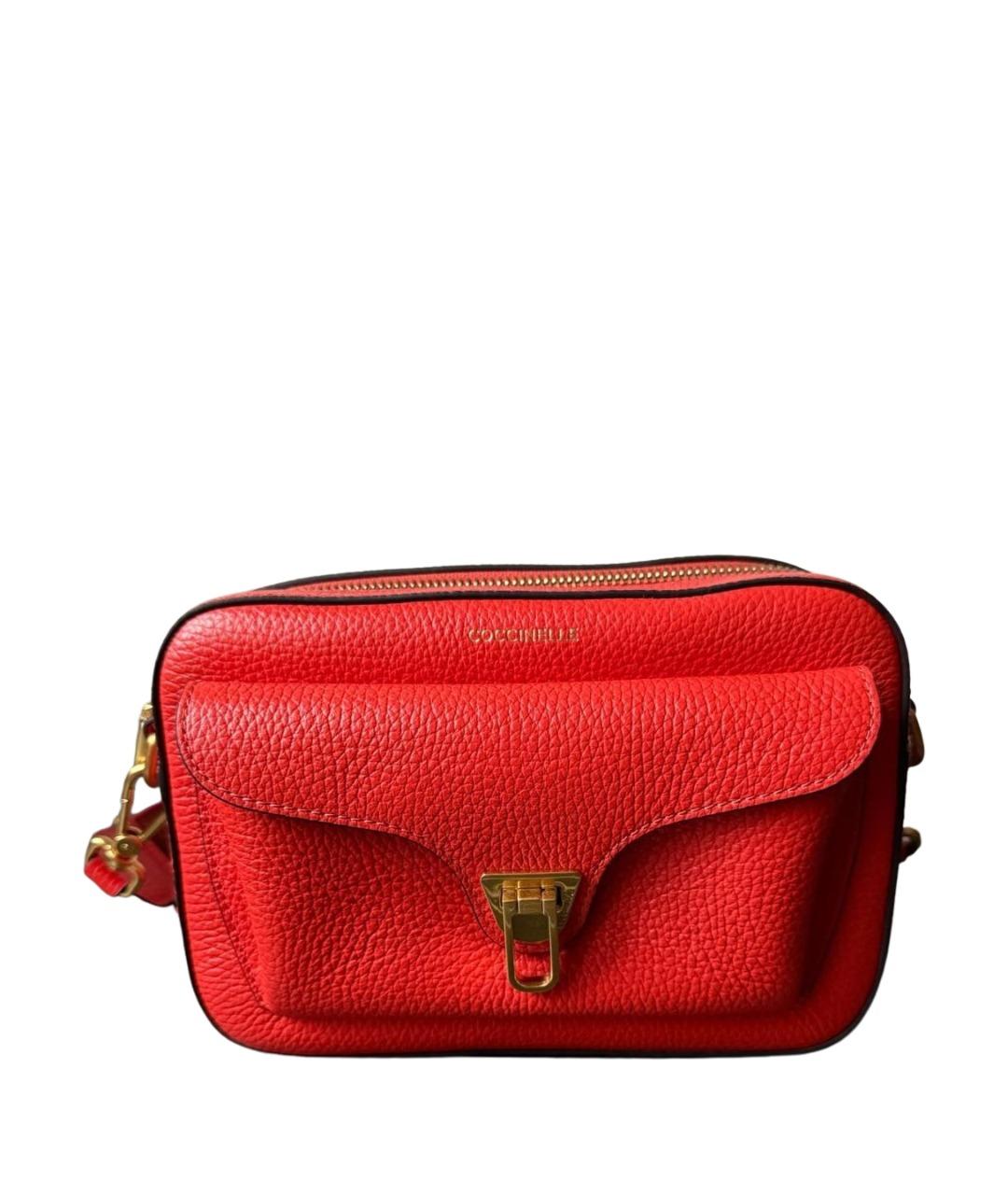 COCCINELLE Красная кожаная сумка через плечо, фото 1