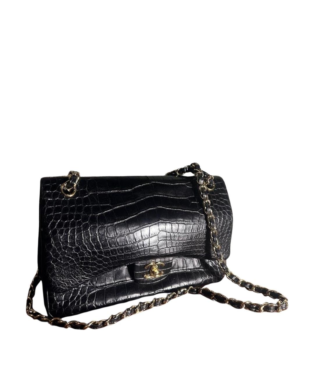 CHANEL Черная сумка через плечо из экзотической кожи, фото 1