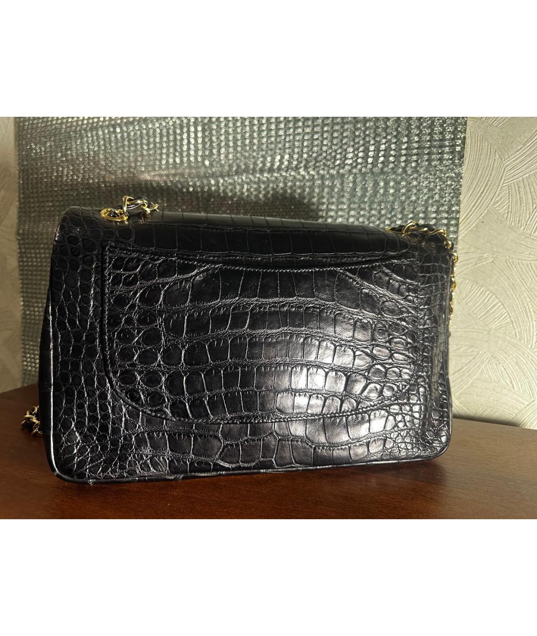 CHANEL Черная сумка через плечо из экзотической кожи, фото 3