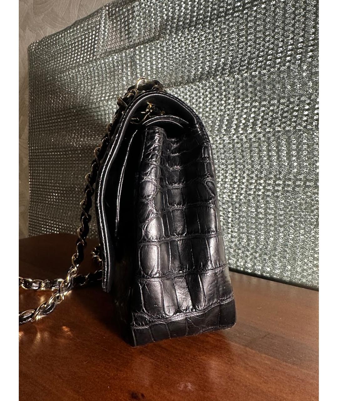 CHANEL Черная сумка через плечо из экзотической кожи, фото 2