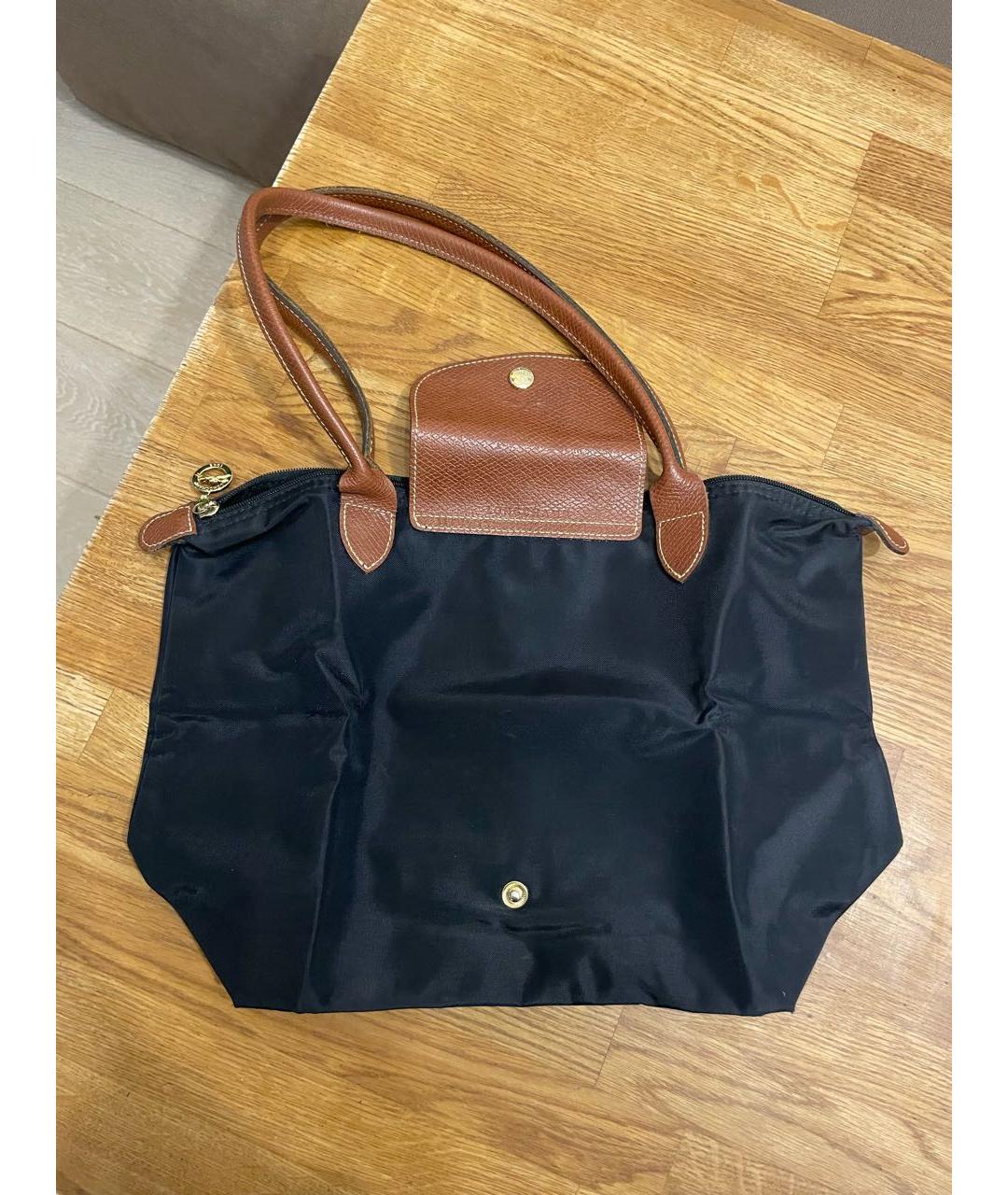 LONGCHAMP Черная синтетическая сумка с короткими ручками, фото 2